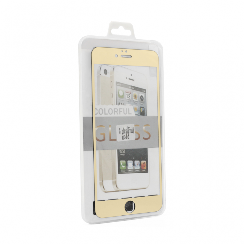 Zastitno Staklo Tempered glass za iPhone 5 2u1 zlatni