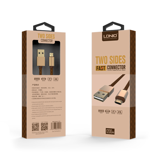 Data kabl LDNIO LS25 micro USB zlatni 1m