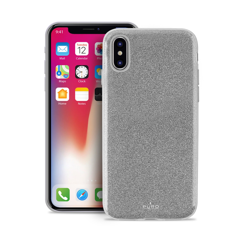Torbica Puro Shine za iPhone X srebrna