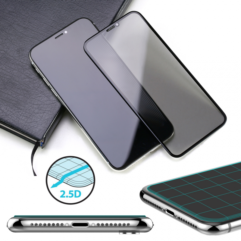 Zastitno staklo Tempered Glass Privacy 2.5D full glue za iPhone XR crni