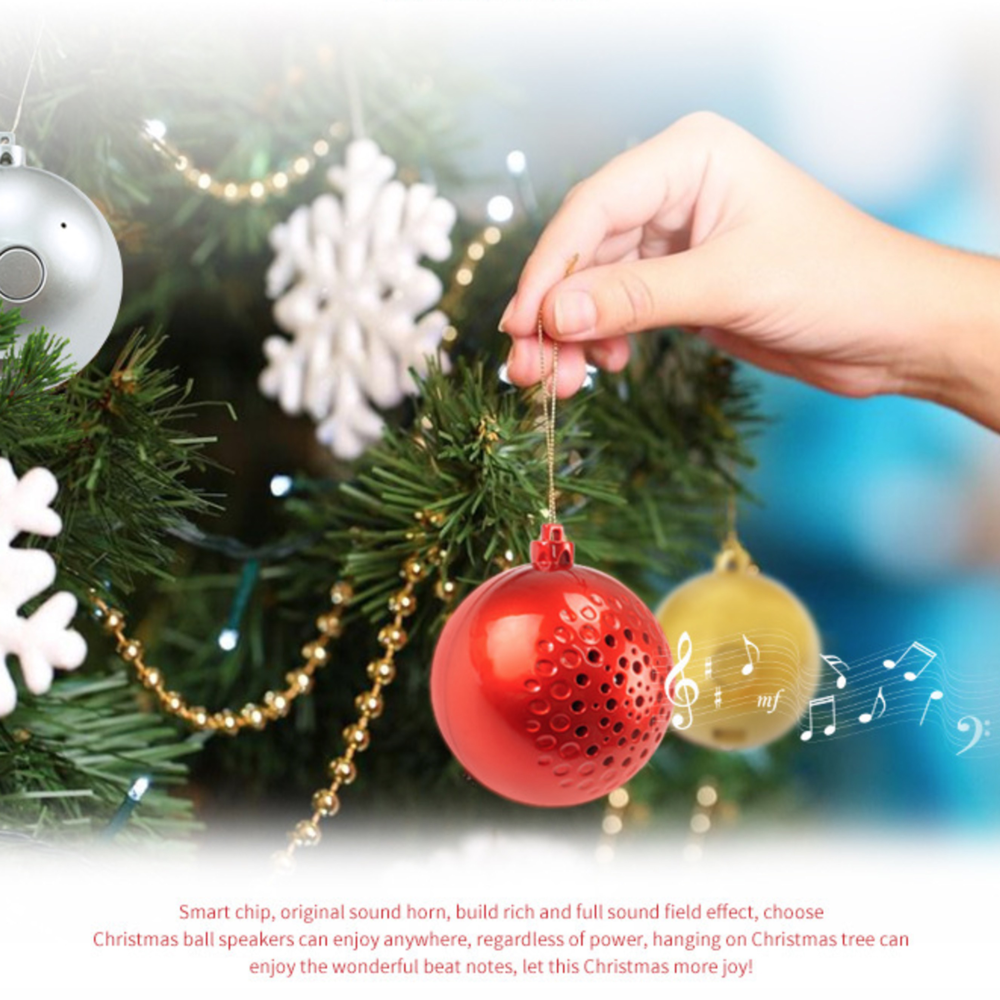 Bluetooth zvucnik novogodisnji ukras crveni