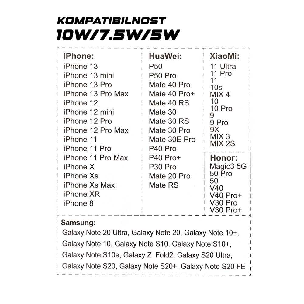 Auto punjac iPhone magnetic 15W crni