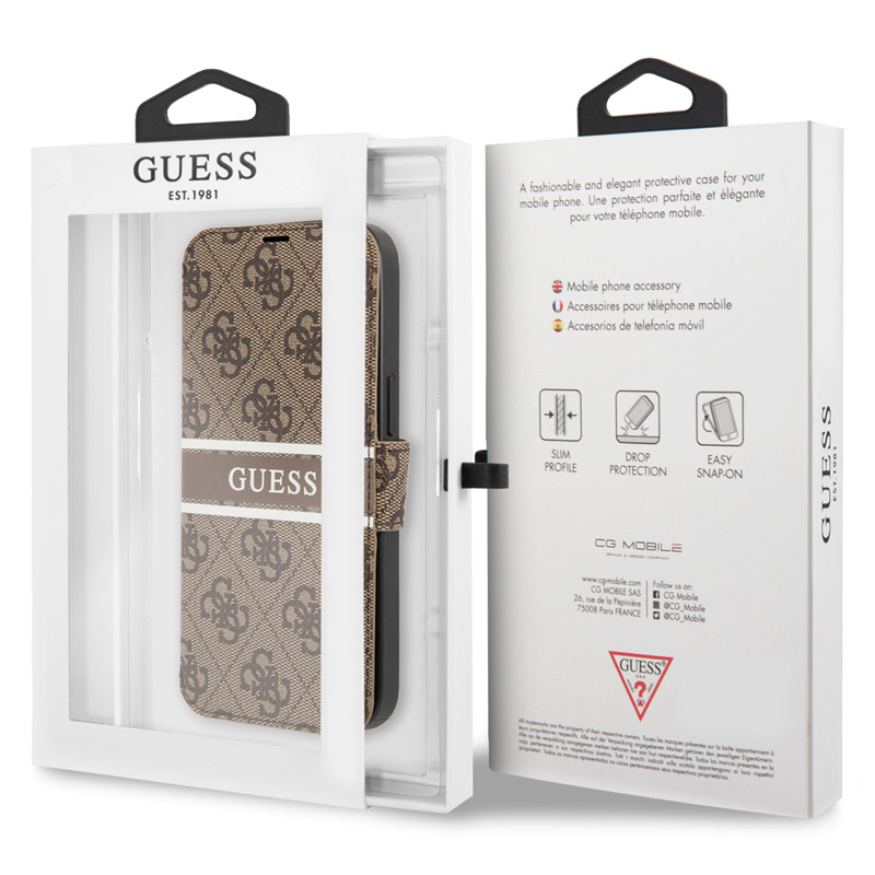 Torbica na preklop Guess Bk Pu 4G Stripe za iPhone 13 6.1 braon (GUBKP13M4GDBR)