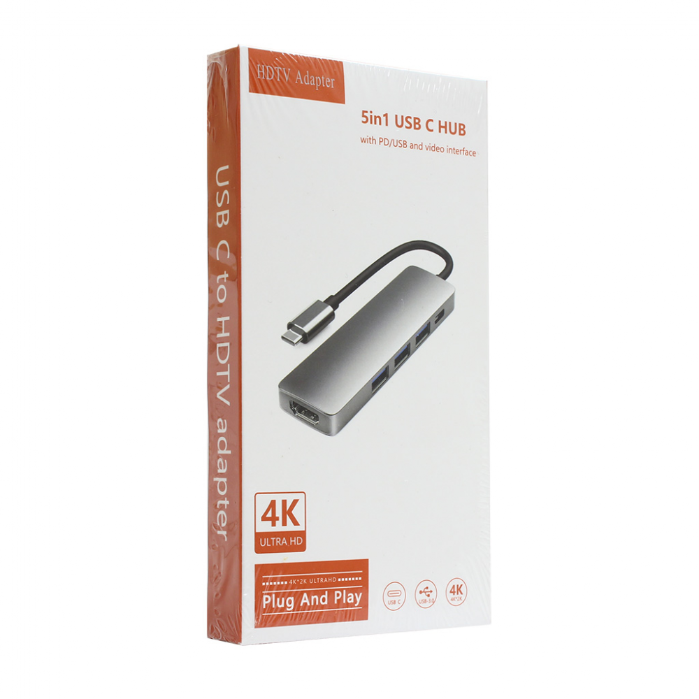 Adapter Type C na HDMI 3xUSB 3.0 type C 5u1