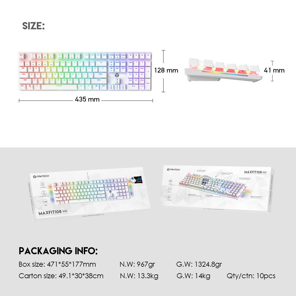 Tastatura Mehanicka Gaming Fantech MK855 RGB Maxfit 108 Space Edition (Red switch)