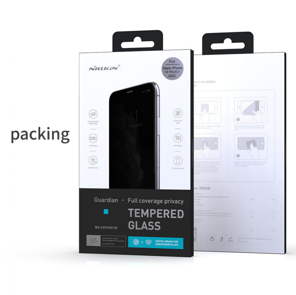 Zastitno Staklo Tempered glass Nillkin Guardian za iPhone 14 Pro 6.1 crni