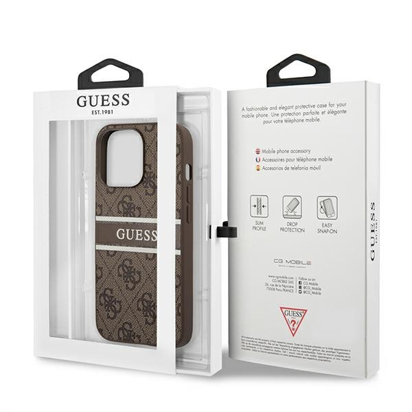 Torbica Guess Stripe za iPhone 13 Pro 6.1 braon (GUHCP13L4GDBR)