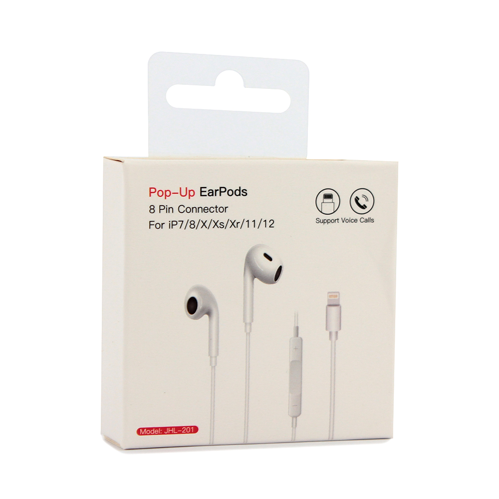 Slusalice sa adapterom za punjenje JH 201 za iPhone lightning bele