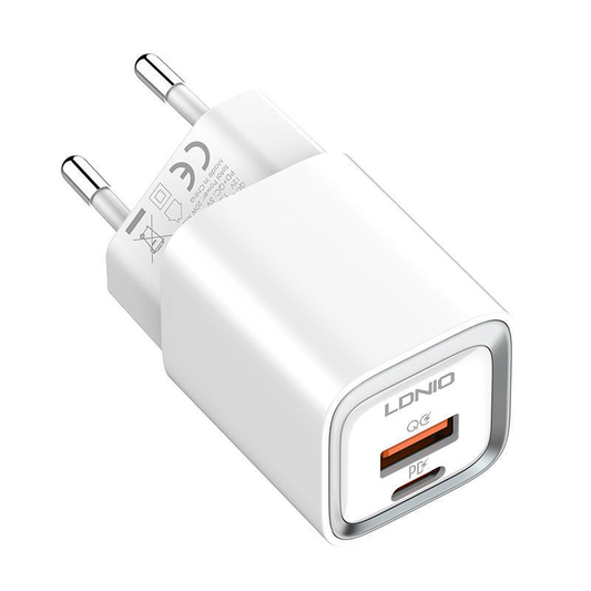 Kucni punjac LDNIO A2318C 20W PD Quick Charge 3.0 sa Type C na Type C kablom beli