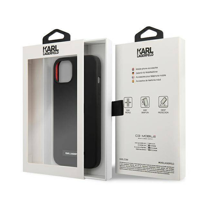 Torbica Karl Lagerfeld Hc Silicone Plaque za iPhone 13 6.1 crna (KLHCP13MSLMP1K)