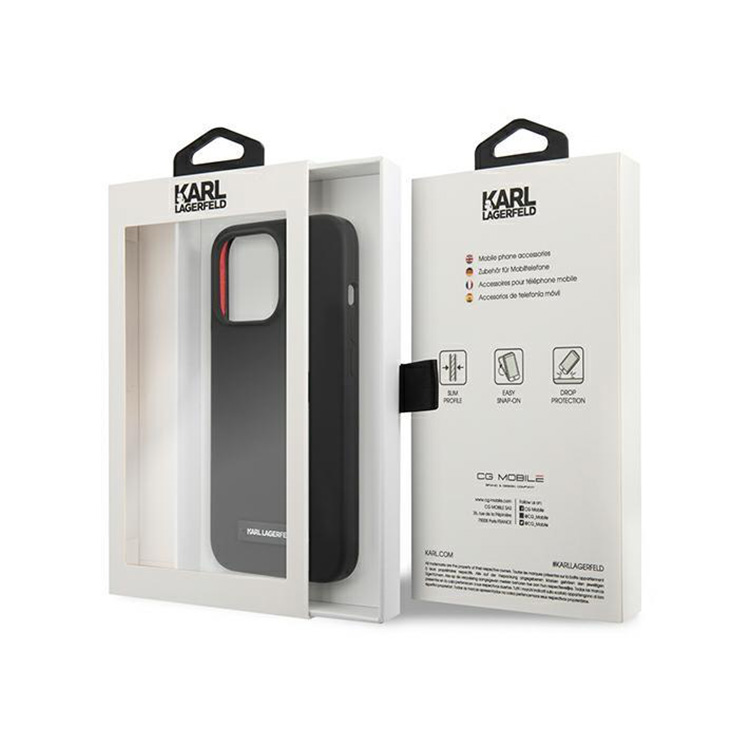 Torbica Karl Lagerfeld Hc Silicone Plaque za iPhone 13 Pro 6.1 crna (KLHCP13LSLMP1K)