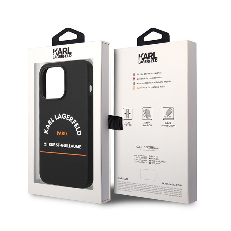 Torbica Karl Lagerfeld Hc Silicone RSG za iPhone 14 Pro 6.1 crna (KLHCP14LSRSGHLK)