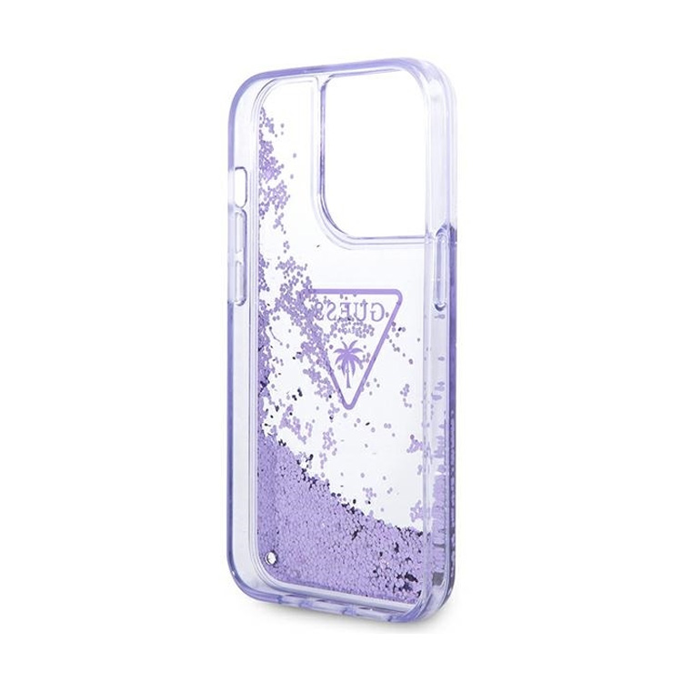 Torbica Guess Hc Liquid Glitter Triangle Translucent za iPhone 14 Pro 6.1 ljubicasta(GUHCP14LLFCTPU)
