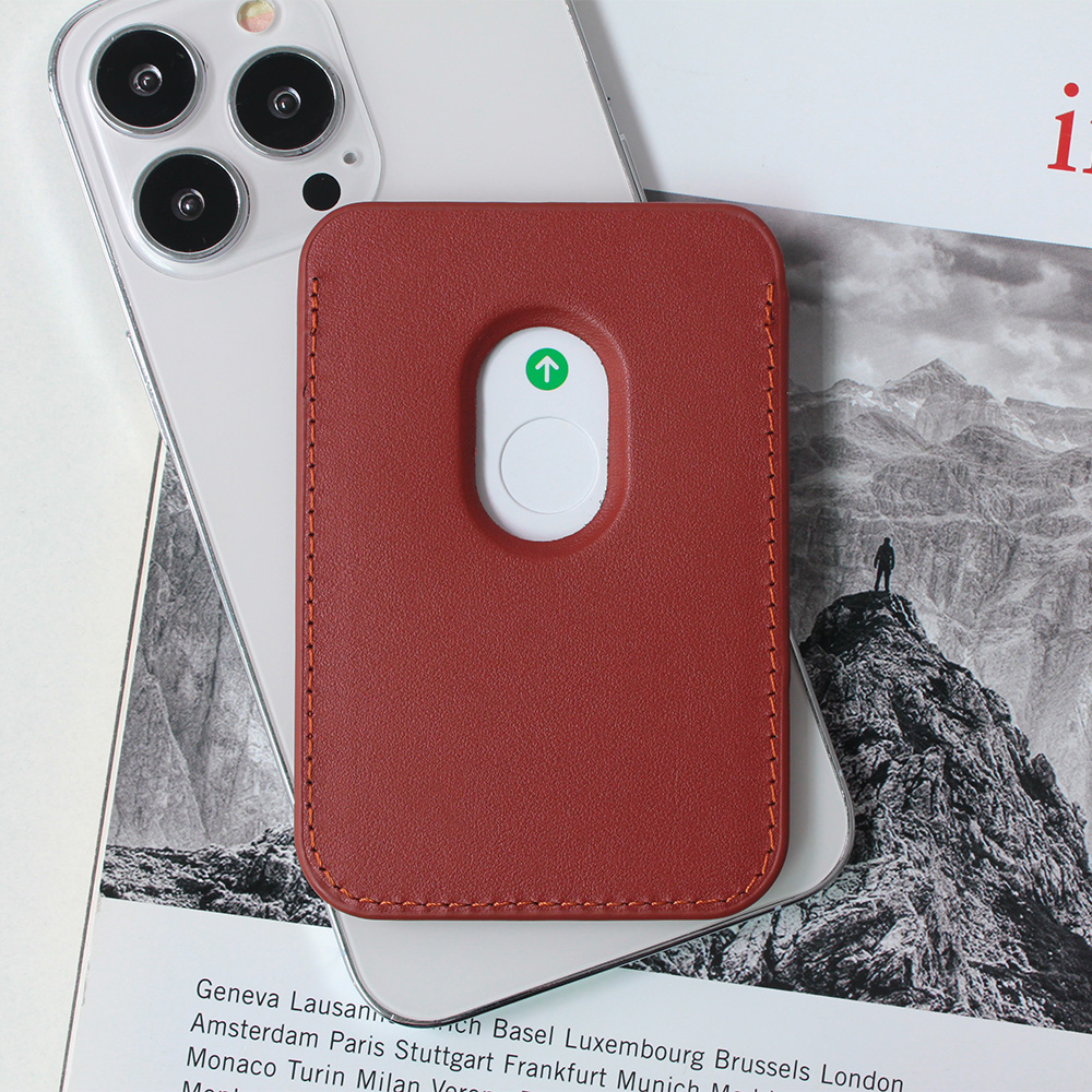 Torbica Leather Magsafe Pocket za iPhone 14 bordo