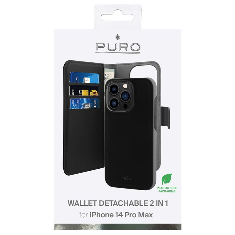 Torbica Puro novcanik 2u1 za iPhone 14 Pro Max 6.7 crna