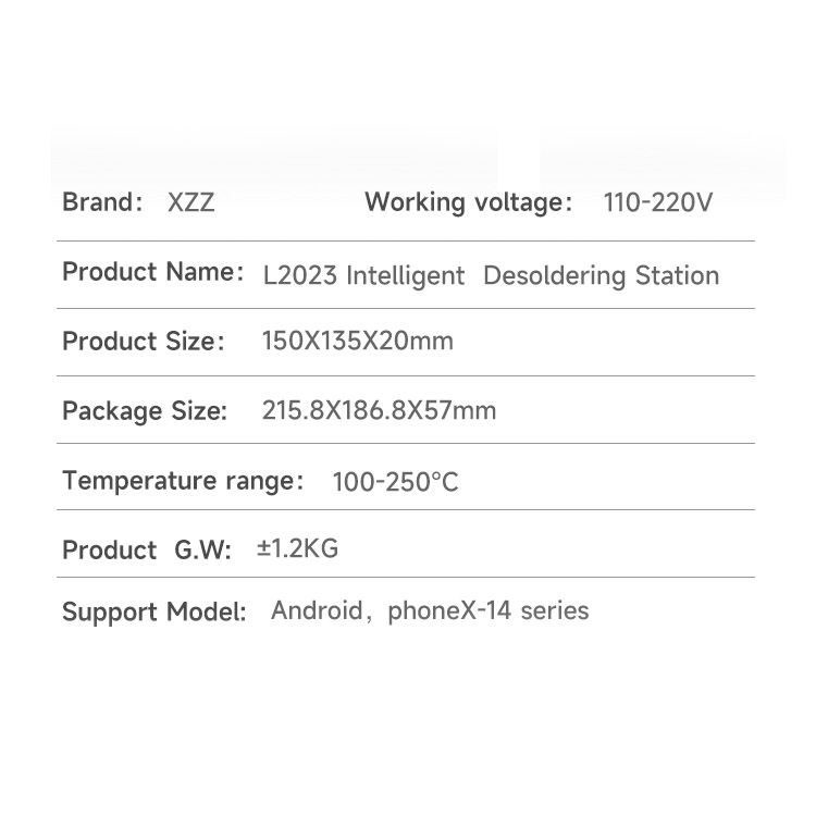 XZZ L2023 stanica za grejanje ploce za iPhone X-14Pro Max