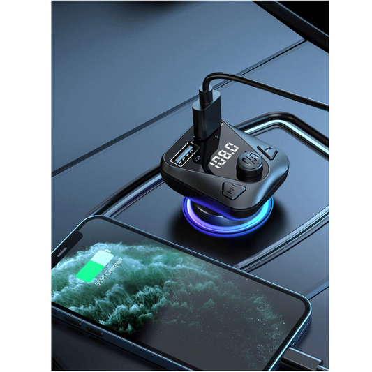 FM transmiter C43 USB, QC 3.0 Bluetooth 5.0, handsfree crni