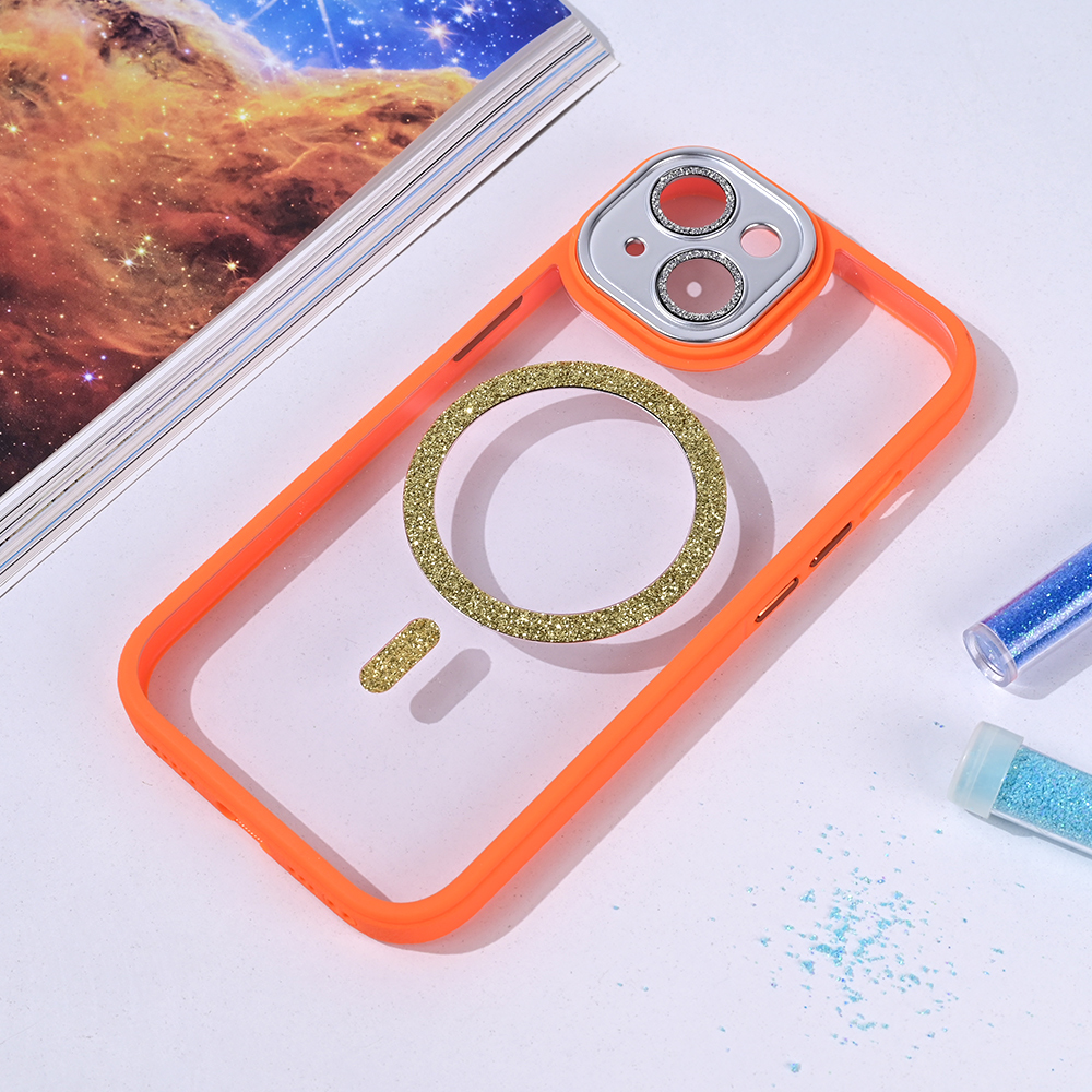 Torbica Magsafe shining za iPhone 15 6.1 narandzasta