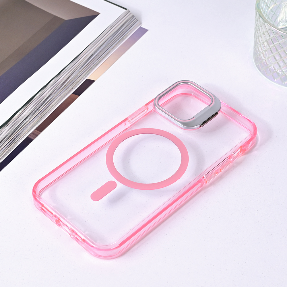 Torbica Magsafe transparent za iPhone 12 6.1 pink