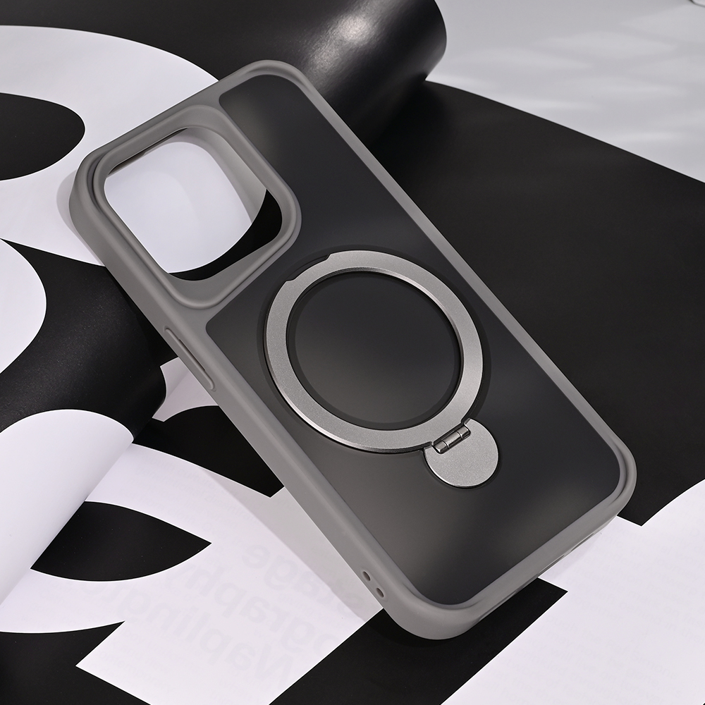 Torbica Magsafe Ring Stand za iPhone 15 Pro 6.1 siva
