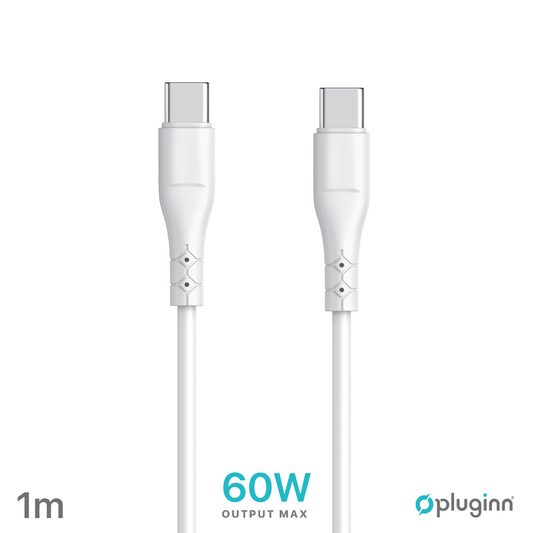 Data kabl Pluginn PI-PD 60W Type C na Type C beli 1m