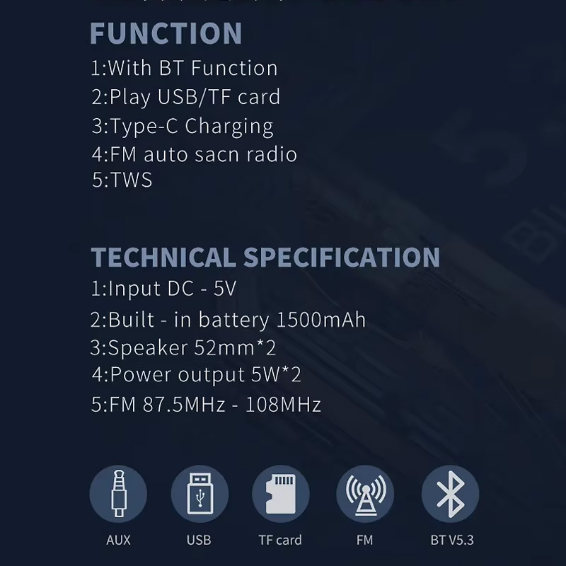 Bluetooth zvucnik WS-X65 crni