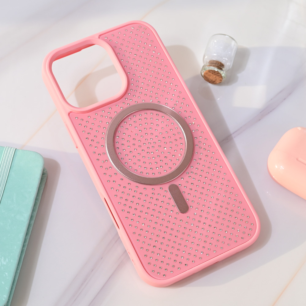 Torbica Magsafe Crystal Glow za iPhone 16 Pro Max 6.9 roze