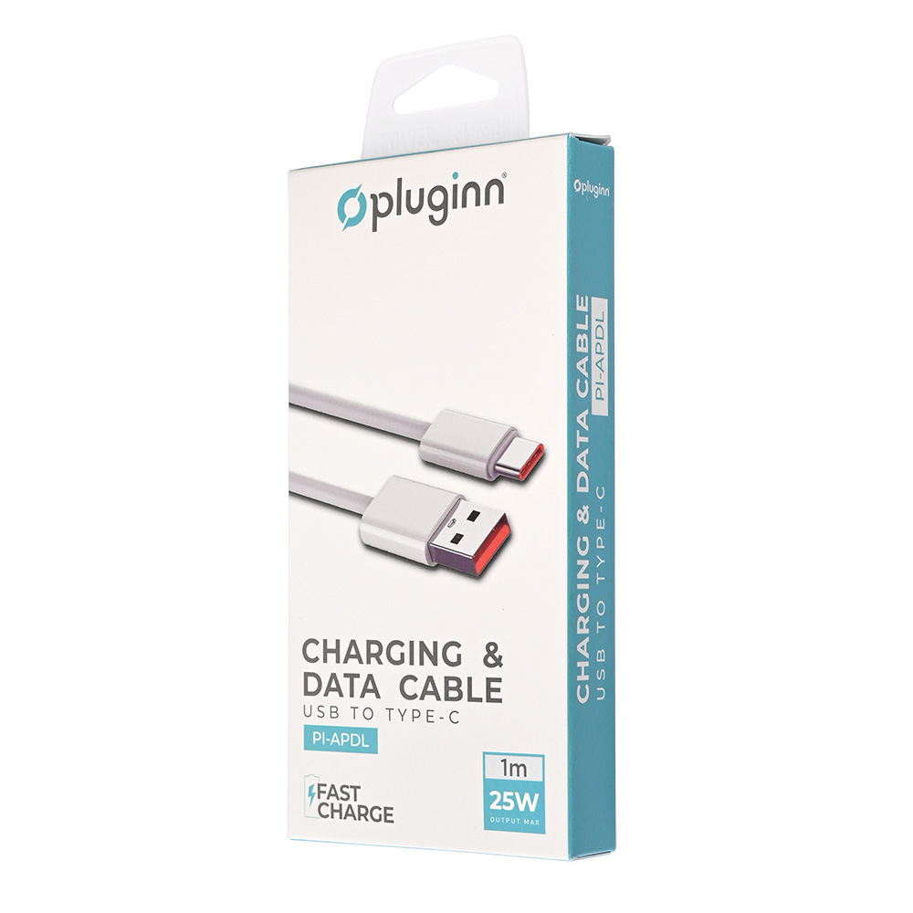 Data kabl Pluginn fast 25W USB na Type C beli 1m