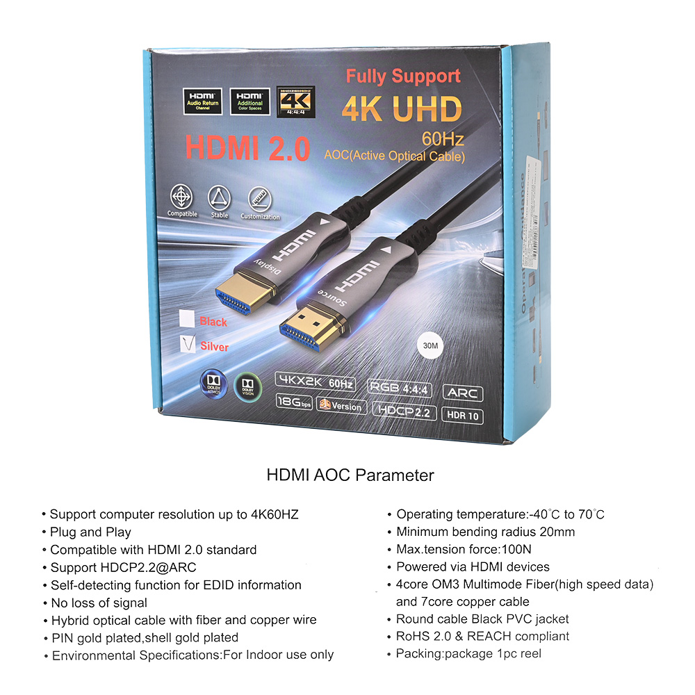 Kabl HDMI na HDMI JWD-HDMI-05 opticki 4K 60HZ 30m