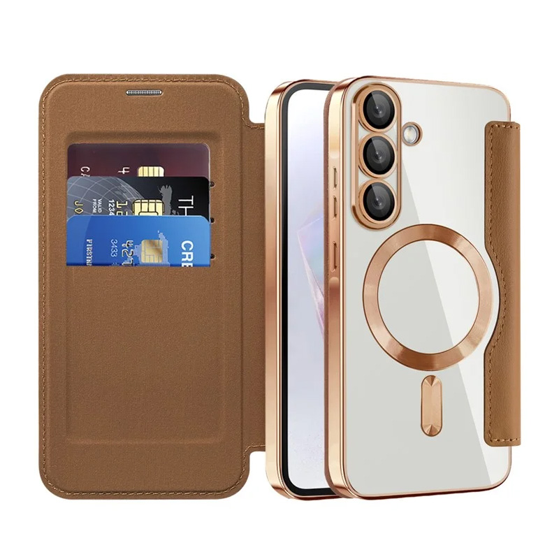 Torbica Magsafe Lux Bi Fold za Samsung A366B Galaxy A36 braon