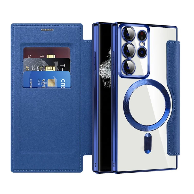 Torbica Magsafe Lux Bi Fold za Samsung S908B Galaxy S22 Ultra plava