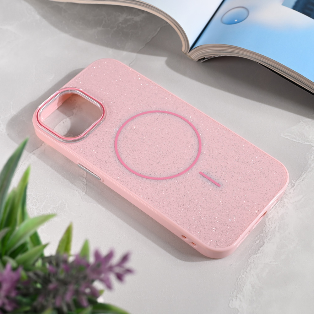 Torbica Magsafe Sparkle Dust za iPhone 15 6.1 roze