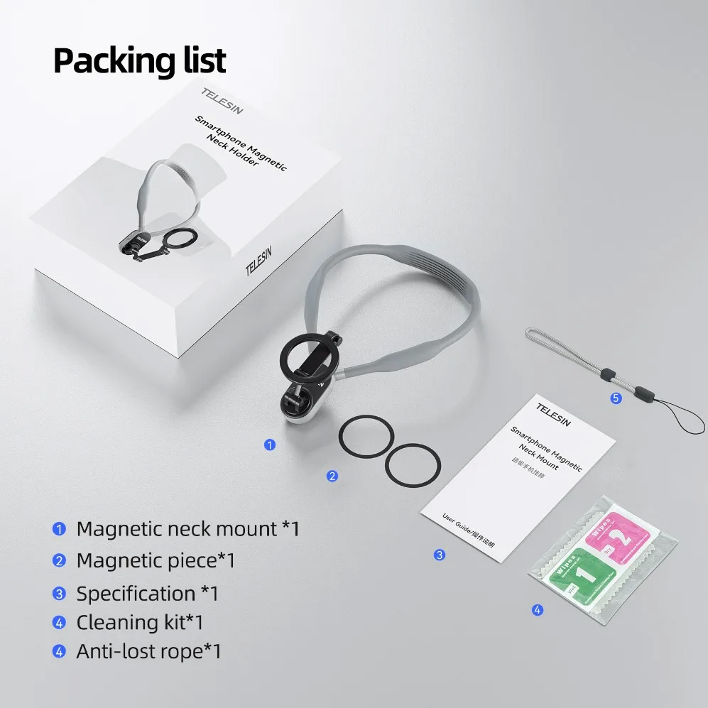 Okovratni drzac za mobilni telefon magnetic sivi