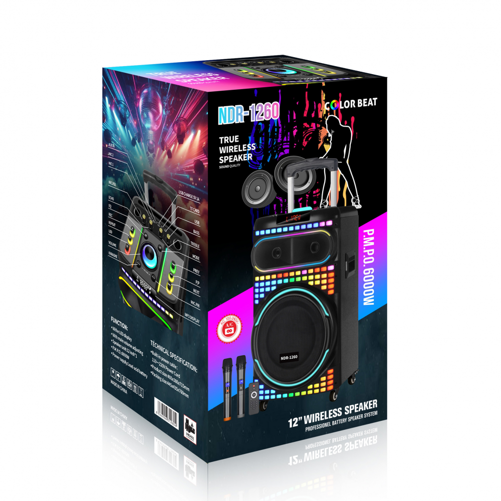 Bluetooth zvucnik NDR-1260 80W crni