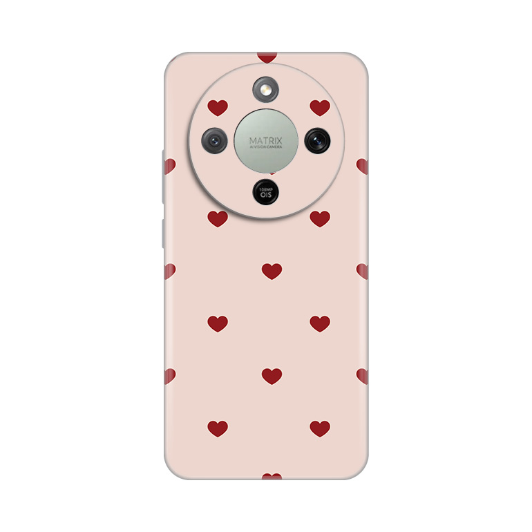 Torbica Silikonska Print za Honor Magic 8 Lite Beige Hearts