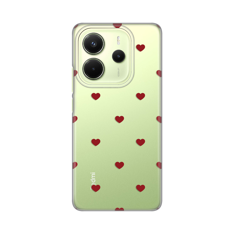 Torbica Silikonska Print za Xiaomi Redmi Note 14 4G (SRB) Red Hearts