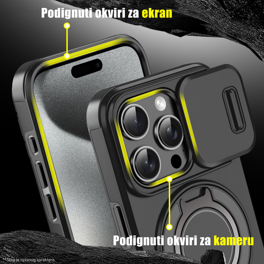Torbica CamShield Ring stand za Samsung S918B Galaxy S23 Ultra crna