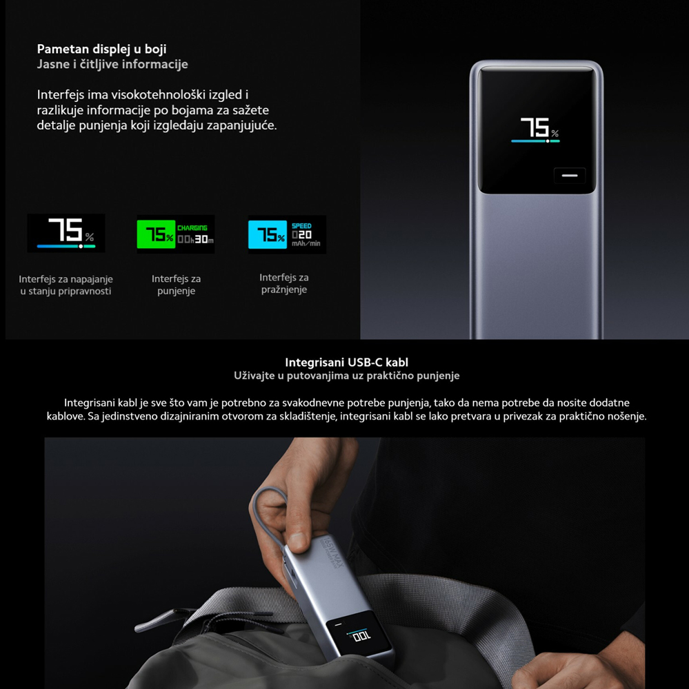 Power bank prenosiva baterija Xiaomi 165w 10000 mAh