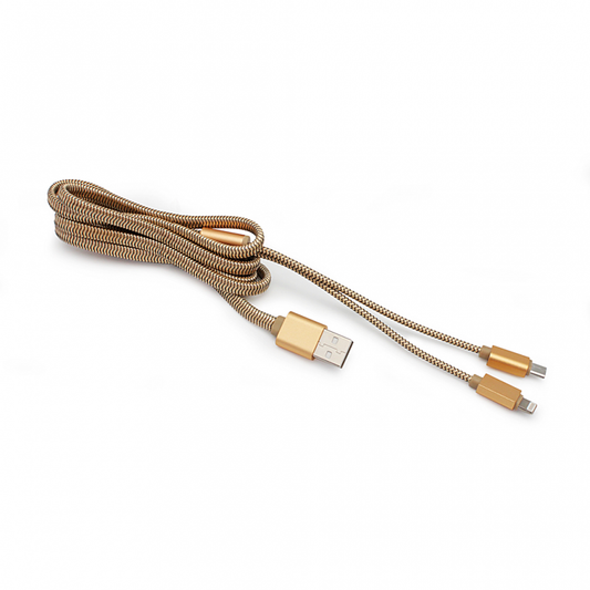 Data kabl LDNIO LC86 za iPhone lightning/micro 2u1 USB zlatni 1m