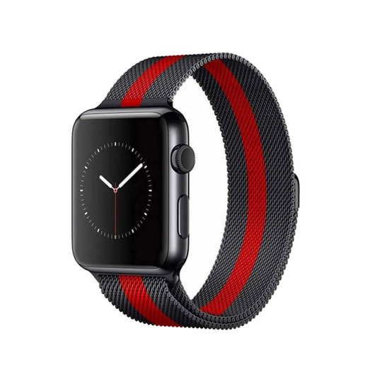 Narukvica metalik za Apple watch 42mm crno crvena