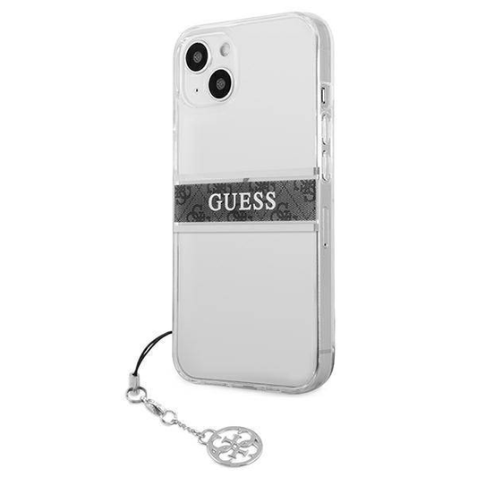 Torbica Guess 4G Stripe Charm za iPhone 13 6.1 siva (GUHCP13MKB4GGR)