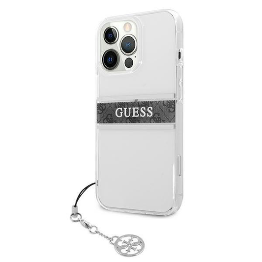 Torbica Guess 4G Stripe Charm za iPhone 13 Pro Max 6.7 siva (GUHCP13XKB4GGR)
