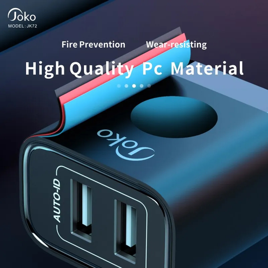 Kucni punjac KONFULON JK72, 2xUSB, 2.4A,12W, sa iPhone lightning kablom beli