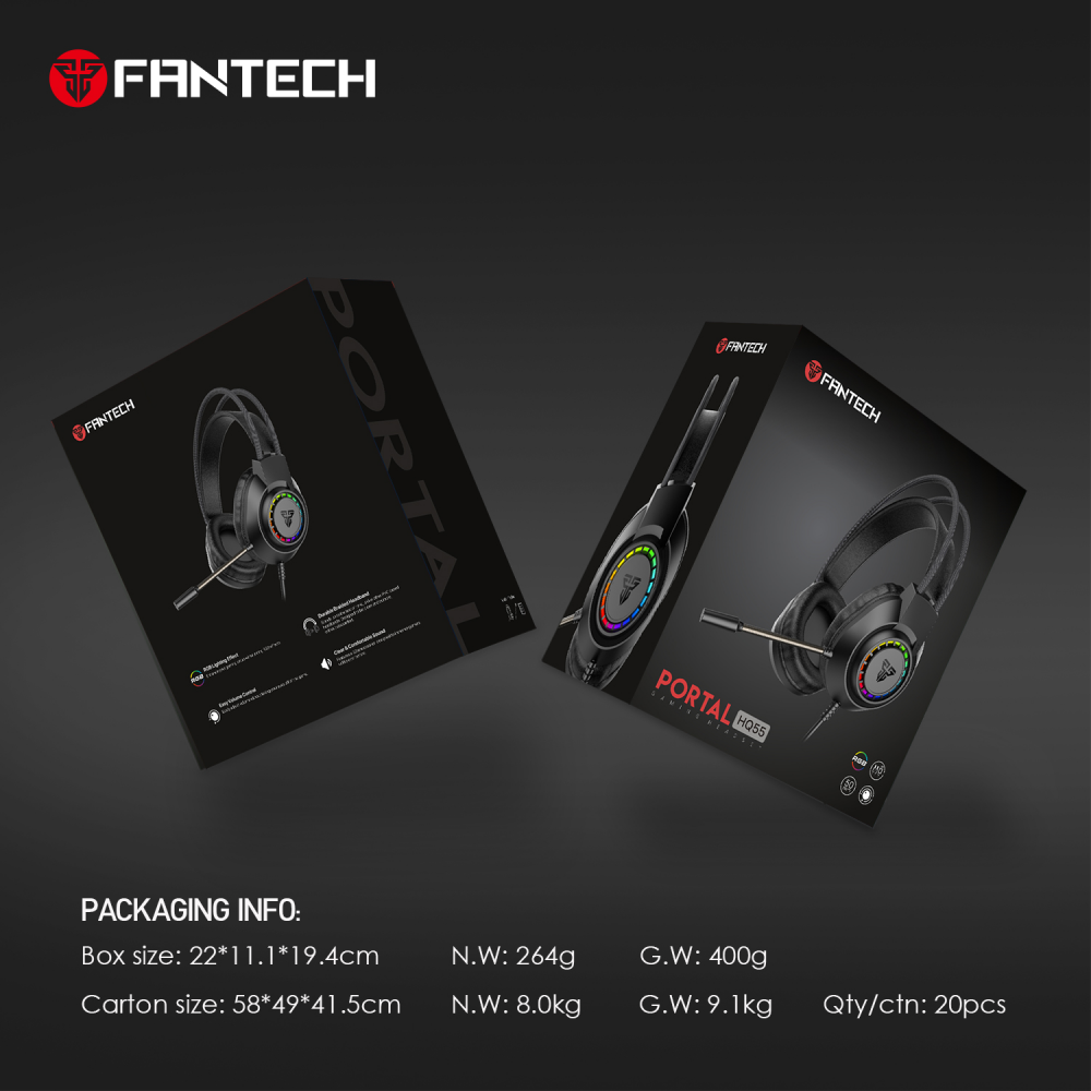 Slusalice Gaming Fantech HQ55 Portal crne
