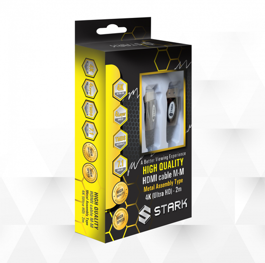 Kabl STARK HDMI M-M pozlacen 4K metalno kuciste 2m