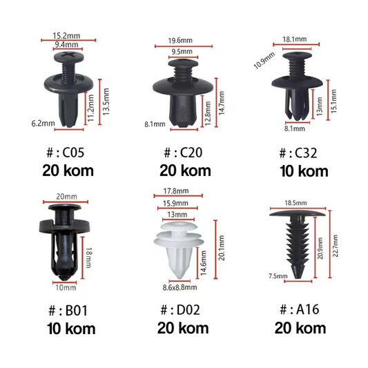 Set kopci i zabica za auto, plastika, crni