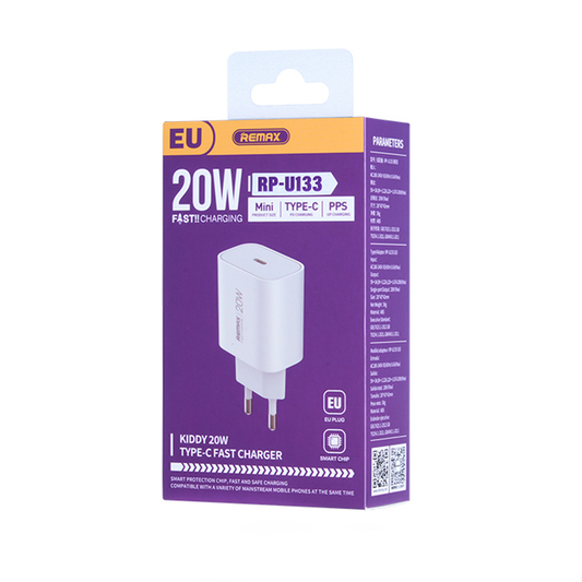 Kucni punjac Remax Kiddy Series 20W 1C Fast RP-U133 beli