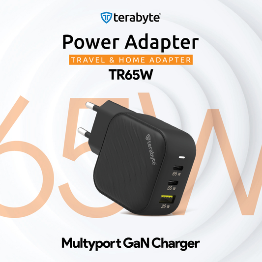 Punjac univerzalni Terabyte TR65W, GaN, PPS, PD 3.0, QC 3.0, 65W crni CE