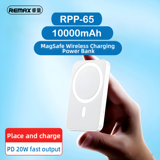 Power bank prenosiva baterija Magsafe REMAX Usion Series RPP-65 PD 20W + QC 15W Fast Charging 10000mAh ljubicasti