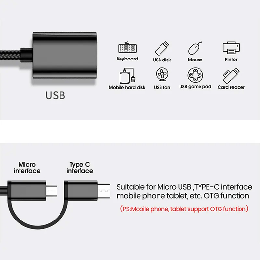 Adapter OTG Jinghua Type C - micro USB na USB Z 3.0